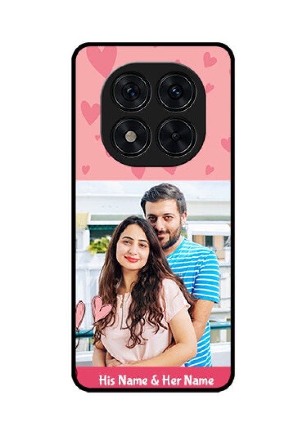 Poco X7 5G Custom Glass Phone CaseLove Design Peach Color