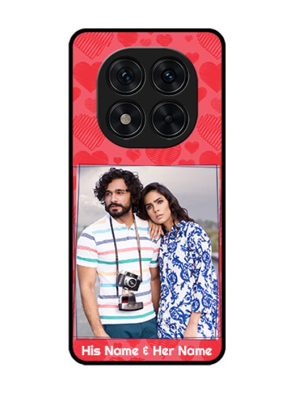 Custom Poco X7 5G Custom Glass Phone CaseWith Red Heart Symbols Design