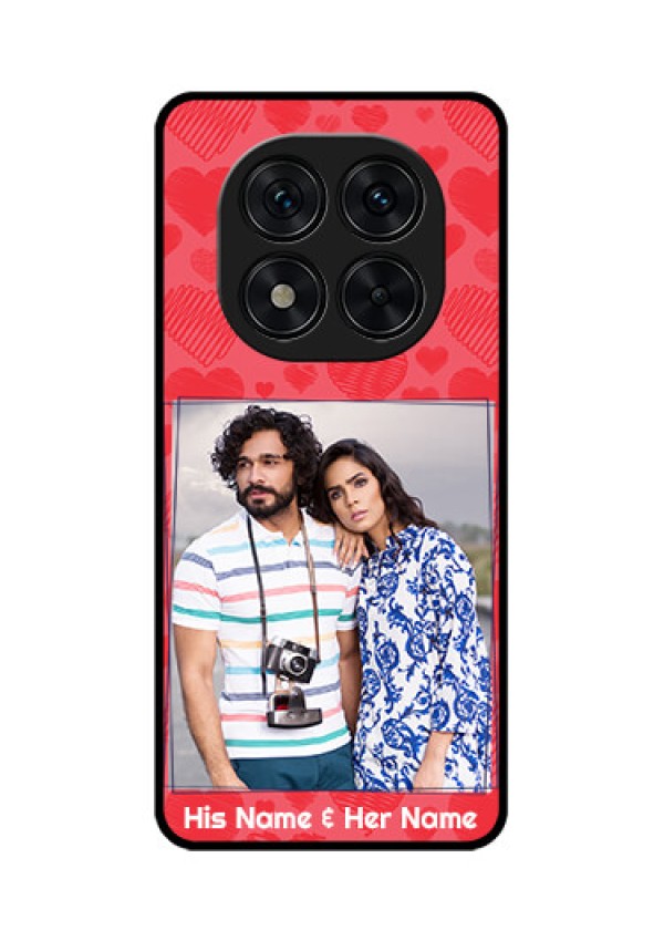 Poco X7 5G Custom Glass Phone CaseWith Red Heart Symbols Design