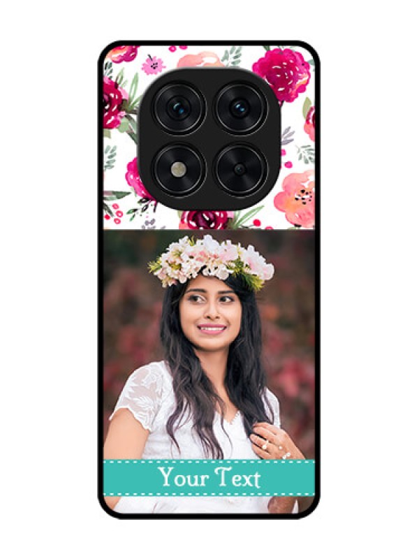 Custom Poco X7 5G Custom Glass Phone CaseWater Colors Floral Design