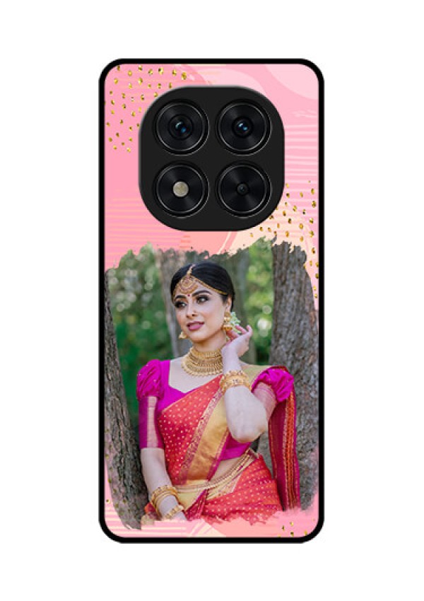 Poco X7 5G Custom Glass Phone CaseGold Glitter Splash Design