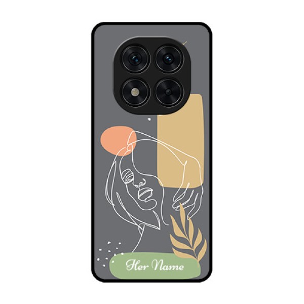 Poco X7 5G Custom Glass Phone CaseGazing Woman Line Art Design Poco X7 5G Custom Glass Phone CaseGazing Woman Line Art Design