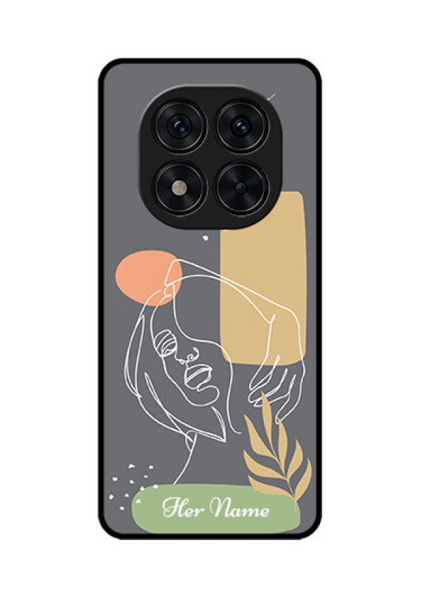 Poco X7 5G Custom Glass Phone CaseGazing Woman Line Art Design