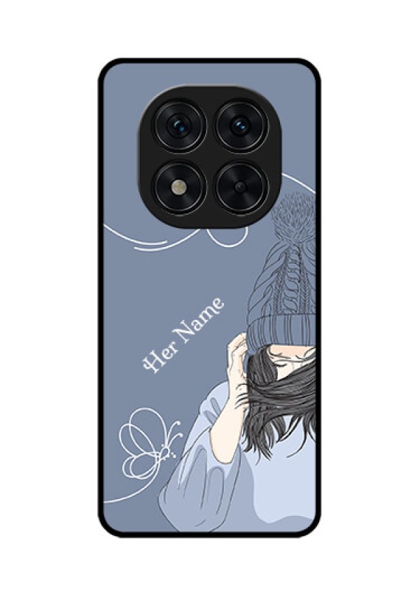 Poco X7 5G Custom Glass Phone CaseGirl In Winter Outfit Design