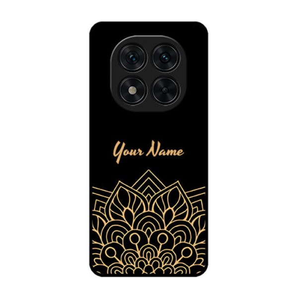 Poco X7 5G Custom Glass Phone CaseGolden Mandala Design