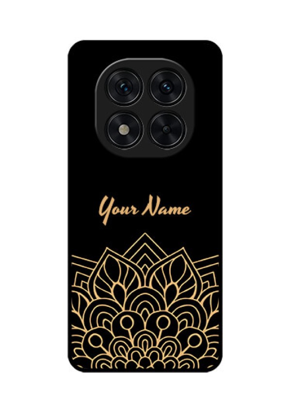 Poco X7 5G Custom Glass Phone CaseGolden Mandala Design