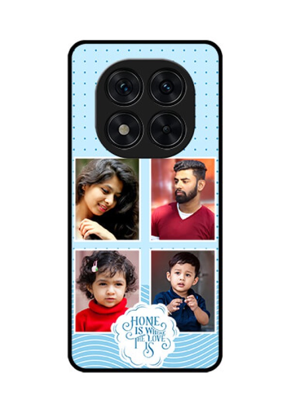 Poco X7 5G Custom Glass Phone CaseCute Love Quote With 4 Pic Upload Design