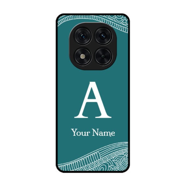 Poco X7 5G Custom Glass Phone CaseLine Art Pattern With Custom Name Design