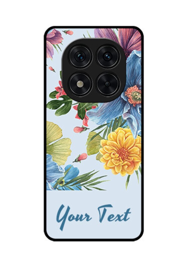 Poco X7 5G Custom Glass Phone CaseStunning Watercolored Flowers Painting Design