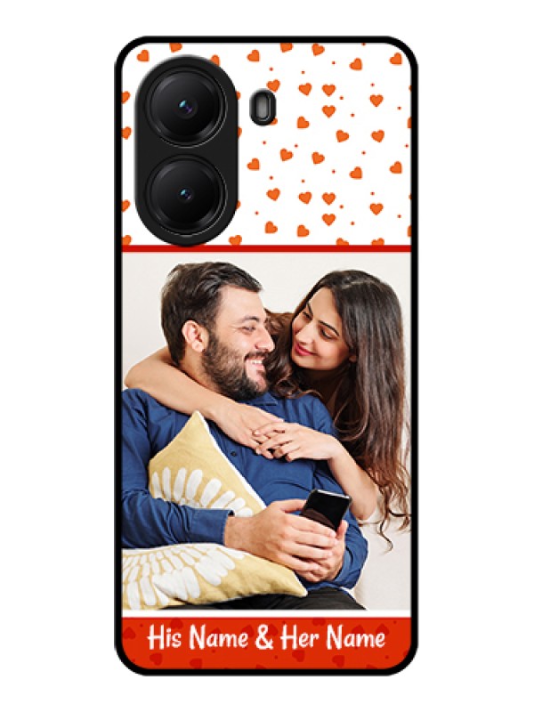 Custom Poco X7 Pro 5G Custom Glass Phone Case - Orange Love Symbol Design