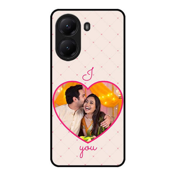 Poco X7 Pro 5G Custom Glass Phone Case - Heart Shape Design