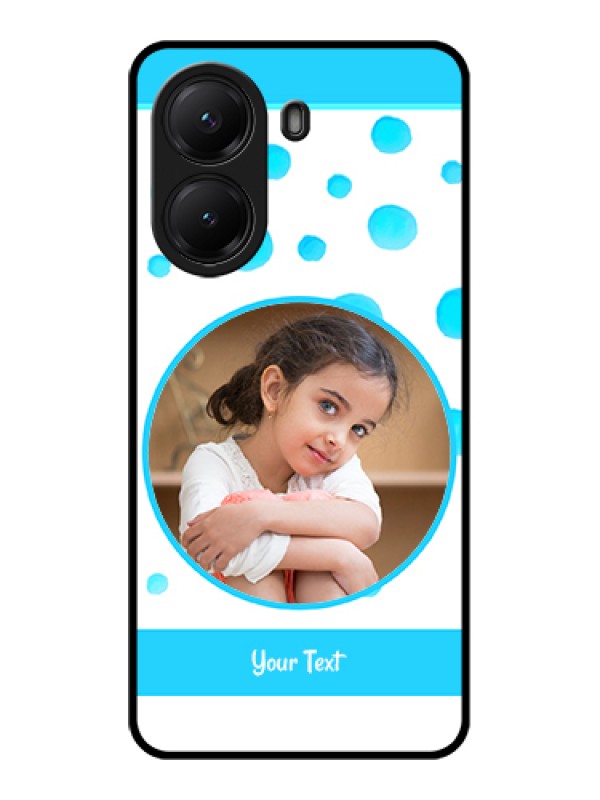 Custom Poco X7 Pro 5G Custom Glass Phone Case - Blue Bubbles Pattern Design