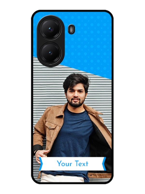 Custom Poco X7 Pro 5G Custom Glass Phone Case - Simple Blue Color Design