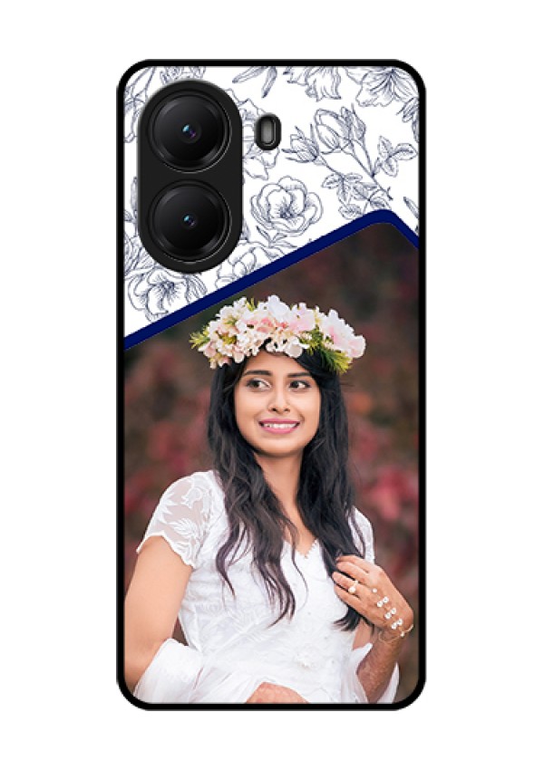 Poco X7 Pro 5G Custom Glass Phone Case - Classy Floral Design