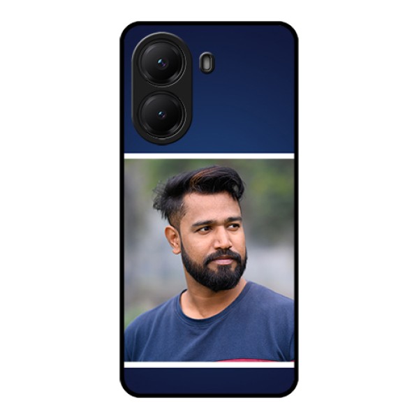 Poco X7 Pro 5G Custom Glass Phone Case - Simple Royal Blue Design Poco X7 Pro 5G Custom Glass Phone Case - Simple Royal Blue Design