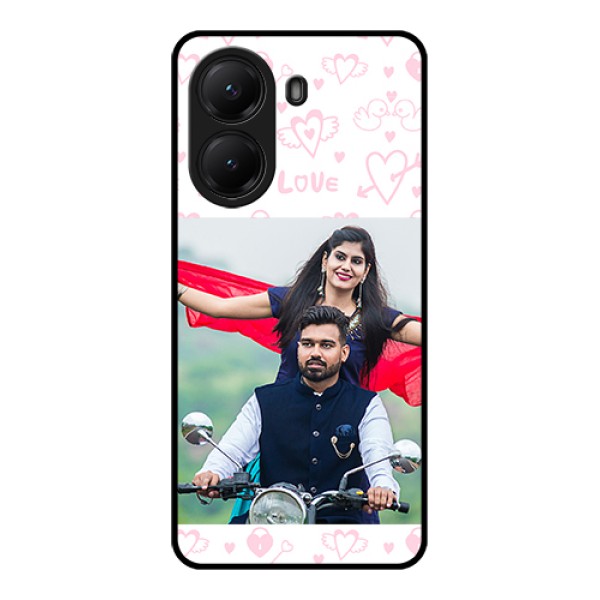 Poco X7 Pro 5G Custom Glass Phone Case - Pink Flying Heart Design Poco X7 Pro 5G Custom Glass Phone Case - Pink Flying Heart Design