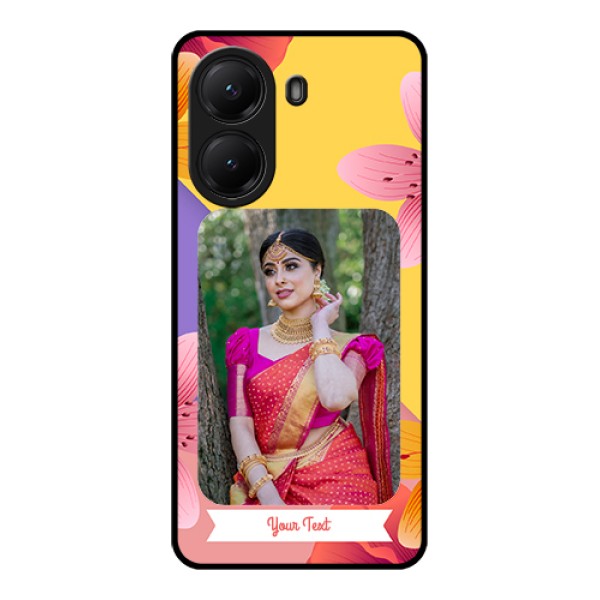 Poco X7 Pro 5G Custom Glass Phone Case - 3 Image With Vintage Floral Design Poco X7 Pro 5G Custom Glass Phone Case - 3 Image With Vintage Floral Design