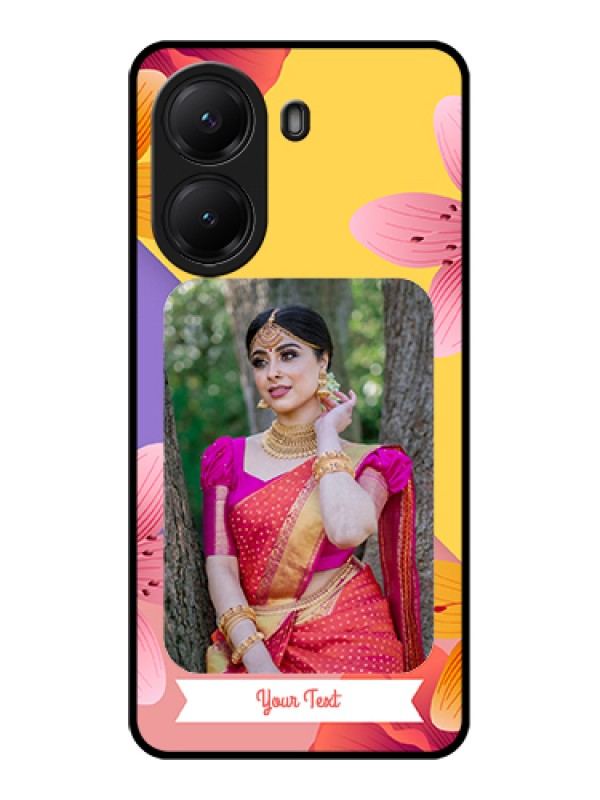 Custom Poco X7 Pro 5G Custom Glass Phone Case - 3 Image With Vintage Floral Design