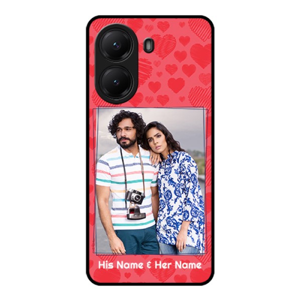 Poco X7 Pro 5G Custom Glass Phone Case - With Red Heart Symbols Design Poco X7 Pro 5G Custom Glass Phone Case - With Red Heart Symbols Design
