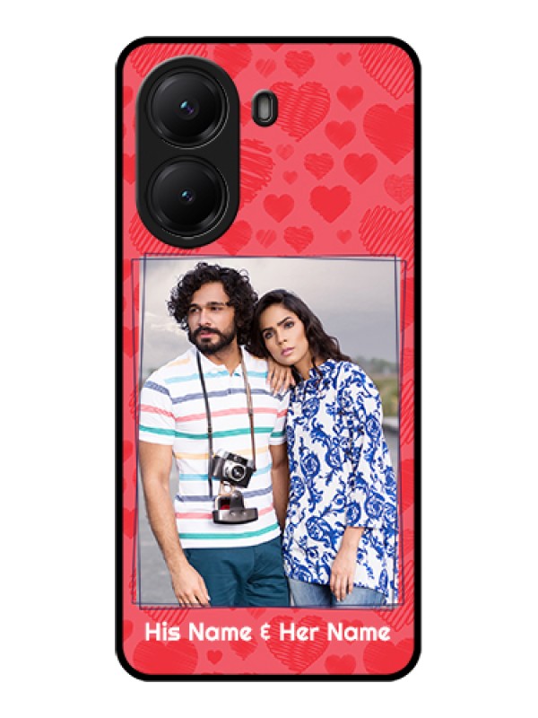 Custom Poco X7 Pro 5G Custom Glass Phone Case - With Red Heart Symbols Design