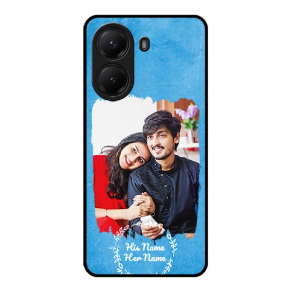 Poco X7 Pro 5G Custom Glass Phone Case - Blue Color Vintage Design Poco X7 Pro 5G Custom Glass Phone Case - Blue Color Vintage Design