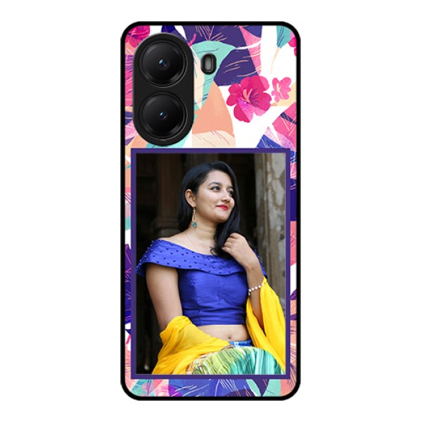 Poco X7 Pro 5G Custom Glass Phone Case - Abstract Floral Design