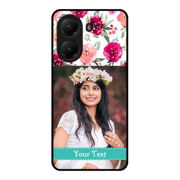 Poco X7 Pro 5G Custom Glass Phone Case - Water Colors Floral Design