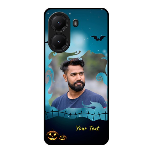 Poco X7 Pro 5G Custom Glass Phone Case - Halloween Frame Design