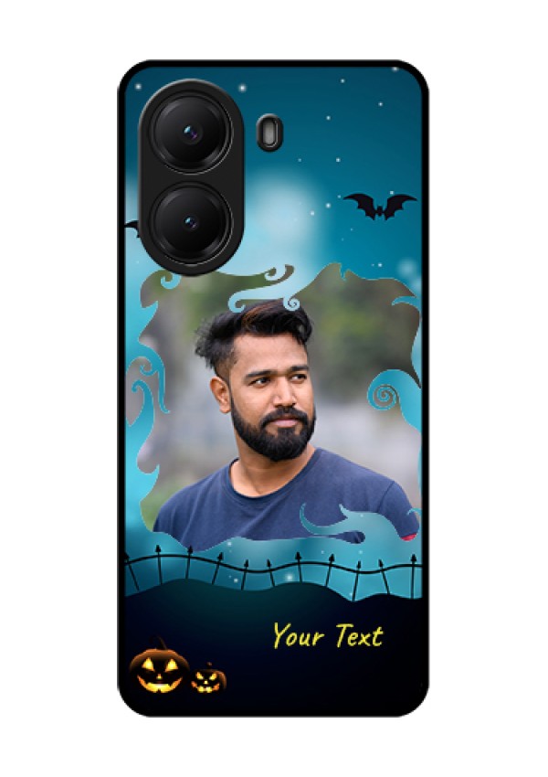 Poco X7 Pro 5G Custom Glass Phone Case - Halloween Frame Design