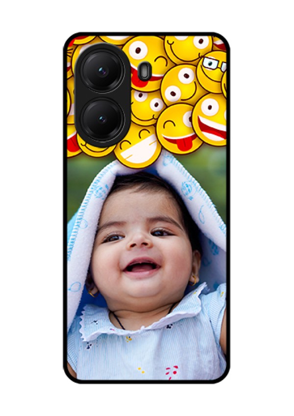 Poco X7 Pro 5G Custom Glass Phone Case - With Smiley Emoji Design