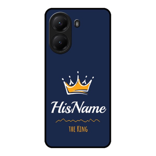 Poco X7 Pro 5G Custom Glass Phone Case - King With Name Design