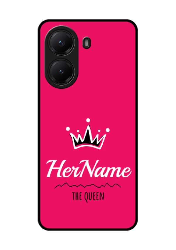 Poco X7 Pro 5G Custom Glass Phone Case - Queen With Name Design
