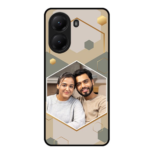 Poco X7 Pro 5G Custom Glass Phone Case - Stylish Hexagon Pattern Design Poco X7 Pro 5G Custom Glass Phone Case - Stylish Hexagon Pattern Design
