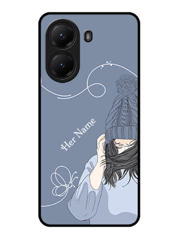 Custom Poco X7 Pro 5G Custom Glass Phone Case - Girl In Winter Outfit Design