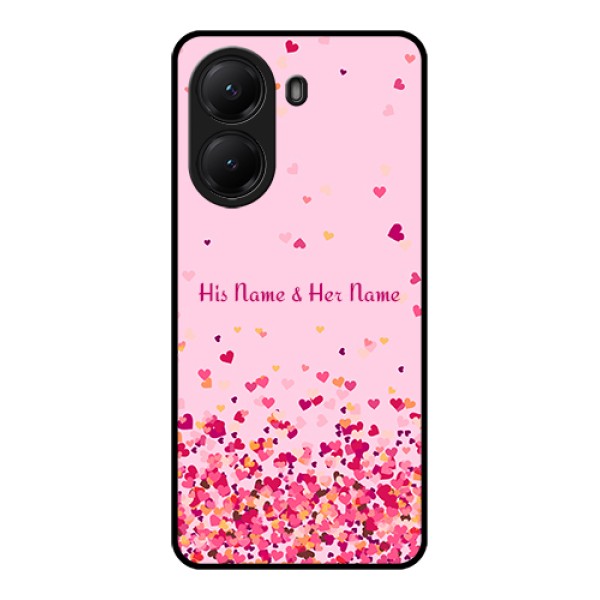 Poco X7 Pro 5G Custom Glass Phone Case - Floating Hearts Design