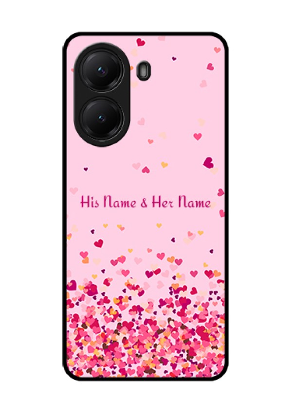 Poco X7 Pro 5G Custom Glass Phone Case - Floating Hearts Design