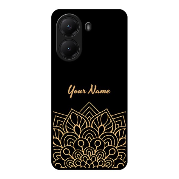 Poco X7 Pro 5G Custom Glass Phone Case - Golden Mandala Design