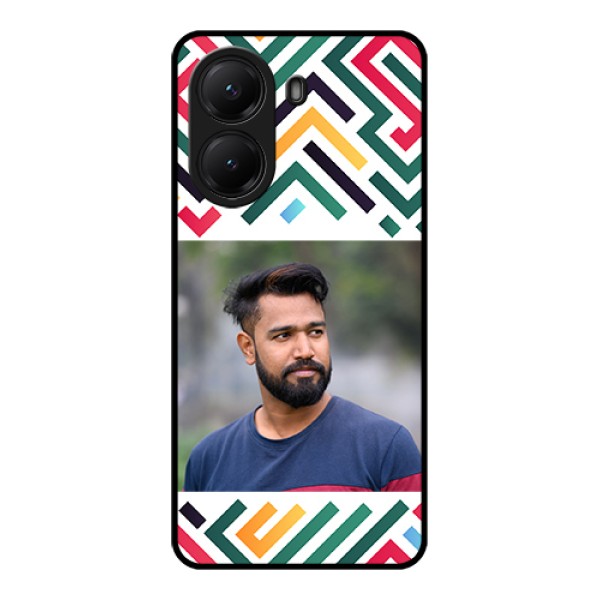 Poco X7 Pro 5G Custom Glass Phone Case - Colorful Maze Pattern Design Poco X7 Pro 5G Custom Glass Phone Case - Colorful Maze Pattern Design