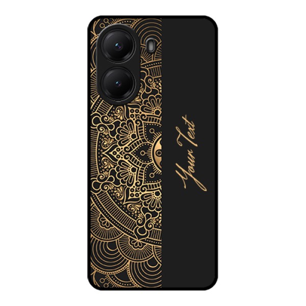 Poco X7 Pro 5G Custom Glass Phone Case - Mandala Art With Custom Text Design
