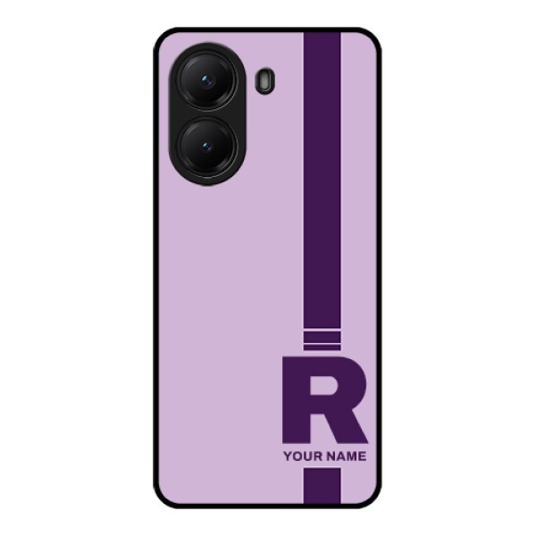 Poco X7 Pro 5G Custom Glass Phone Case - Simple Dual Tone Stripe With Name Design