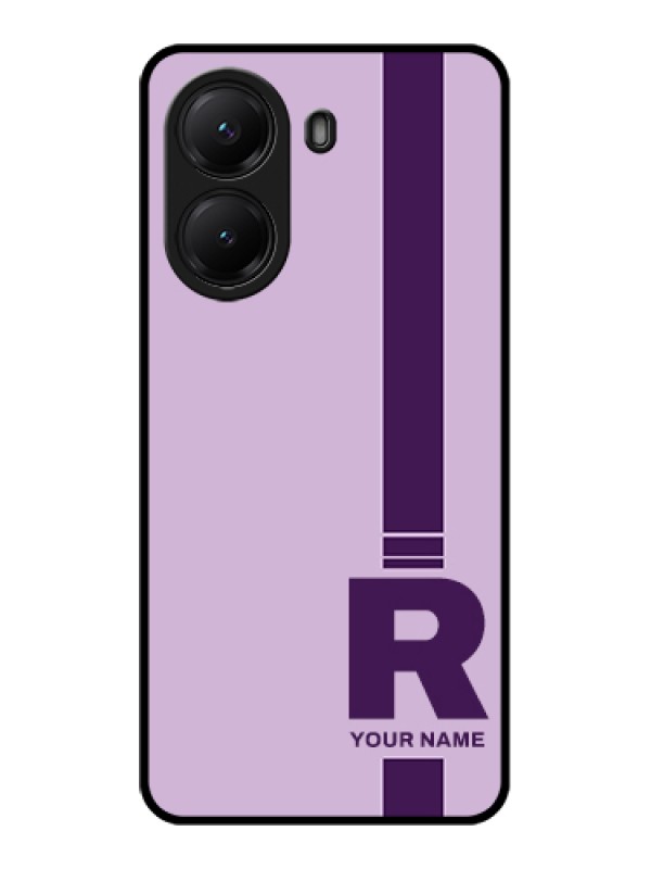 Custom Poco X7 Pro 5G Custom Glass Phone Case - Simple Dual Tone Stripe With Name Design