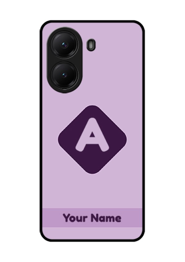 Poco X7 Pro 5G Custom Glass Phone Case - Custom Letter In Curved Badge Design