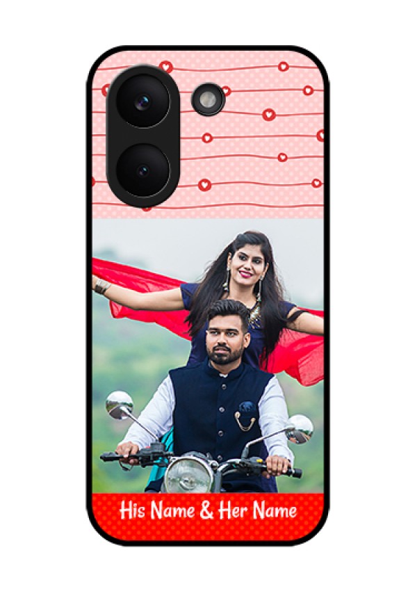 Poco X8 Pro 5G Custom Glass Phone Case - Red Pattern Case Design