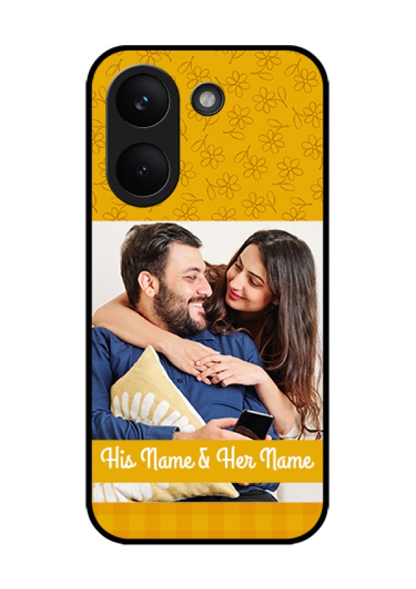 Poco X8 Pro 5G Custom Glass Phone Case - Yellow Floral Design
