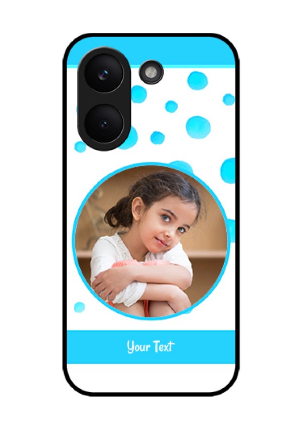Poco X8 Pro 5G Custom Glass Phone Case - Blue Bubbles Pattern Design