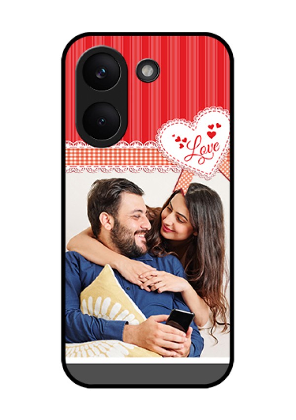 Poco X8 Pro 5G Custom Glass Phone Case - Red Love Pattern Design