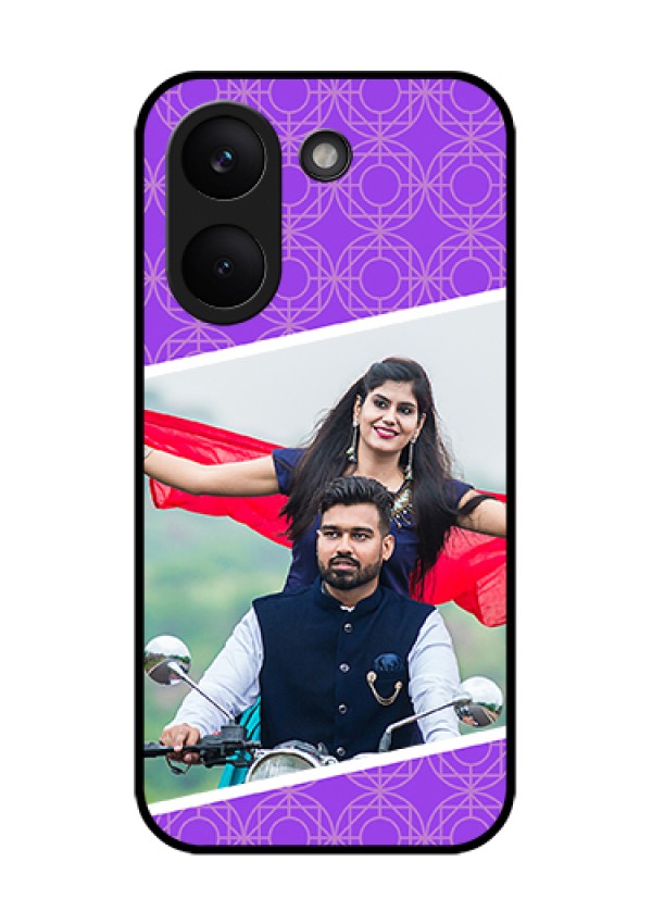 Poco X8 Pro 5G Custom Glass Phone Case - Violet Color Pattern Design