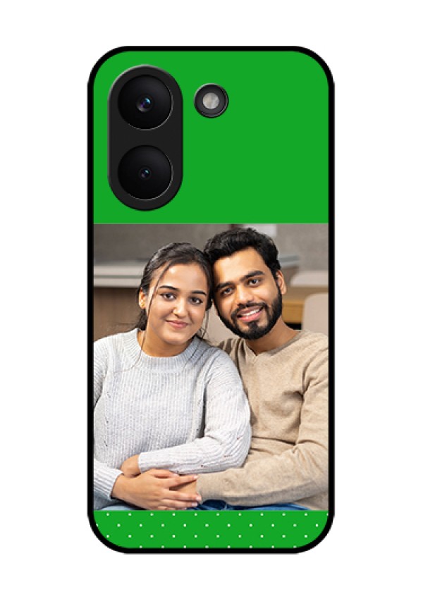 Poco X8 Pro 5G Custom Glass Phone Case - Green Pattern Design