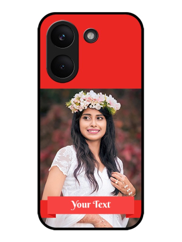 Custom Poco X8 Pro 5G Custom Glass Phone Case - Simple Red Color Design