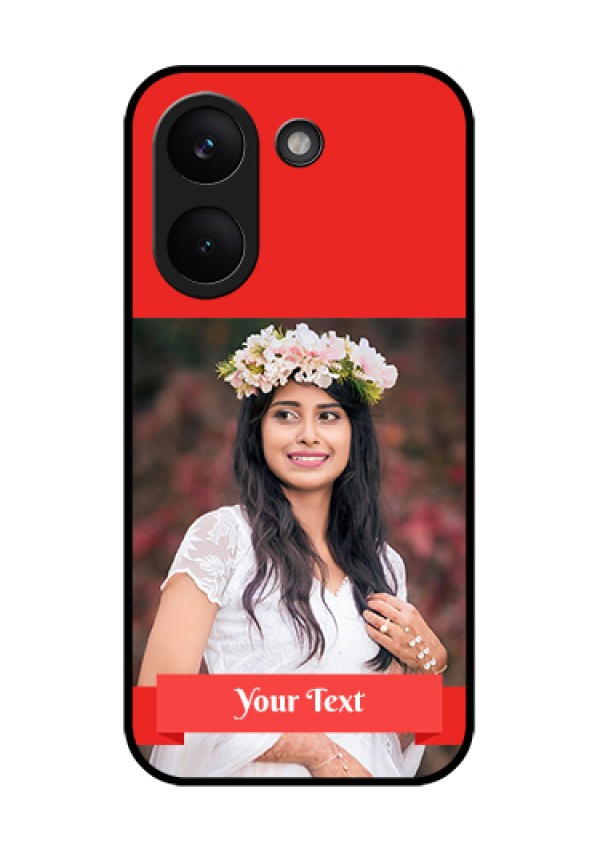 Poco X8 Pro 5G Custom Glass Phone Case - Simple Red Color Design